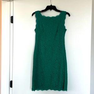 Adrianna Papell Emerald Green Lace Cocktail Dress
